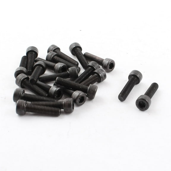 Unique Bargains 20Pcs Alloy Steel Knurl Socket Cap Head Hex Bolts Screws M5x20mm 0.8mm Pitch