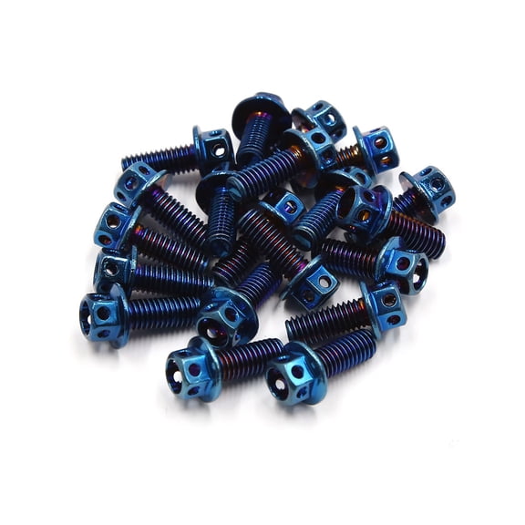 Unique Bargains 20Pcs Colorful Titanium Alloy Motorcycle Hexagon Bolts Screws Fastener M6 x 15mm