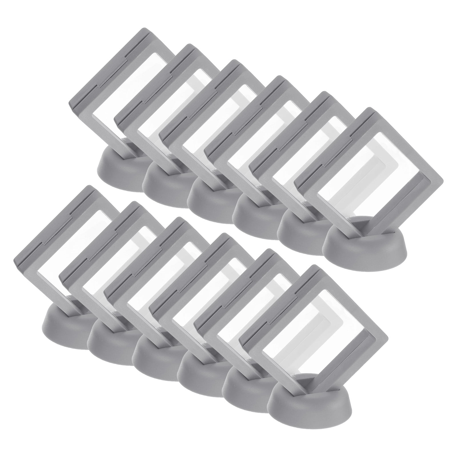 Unique Bargains 20Pcs Elegant 3D Floating Display Case 2.76" x 2.76" x 0.8" Grey