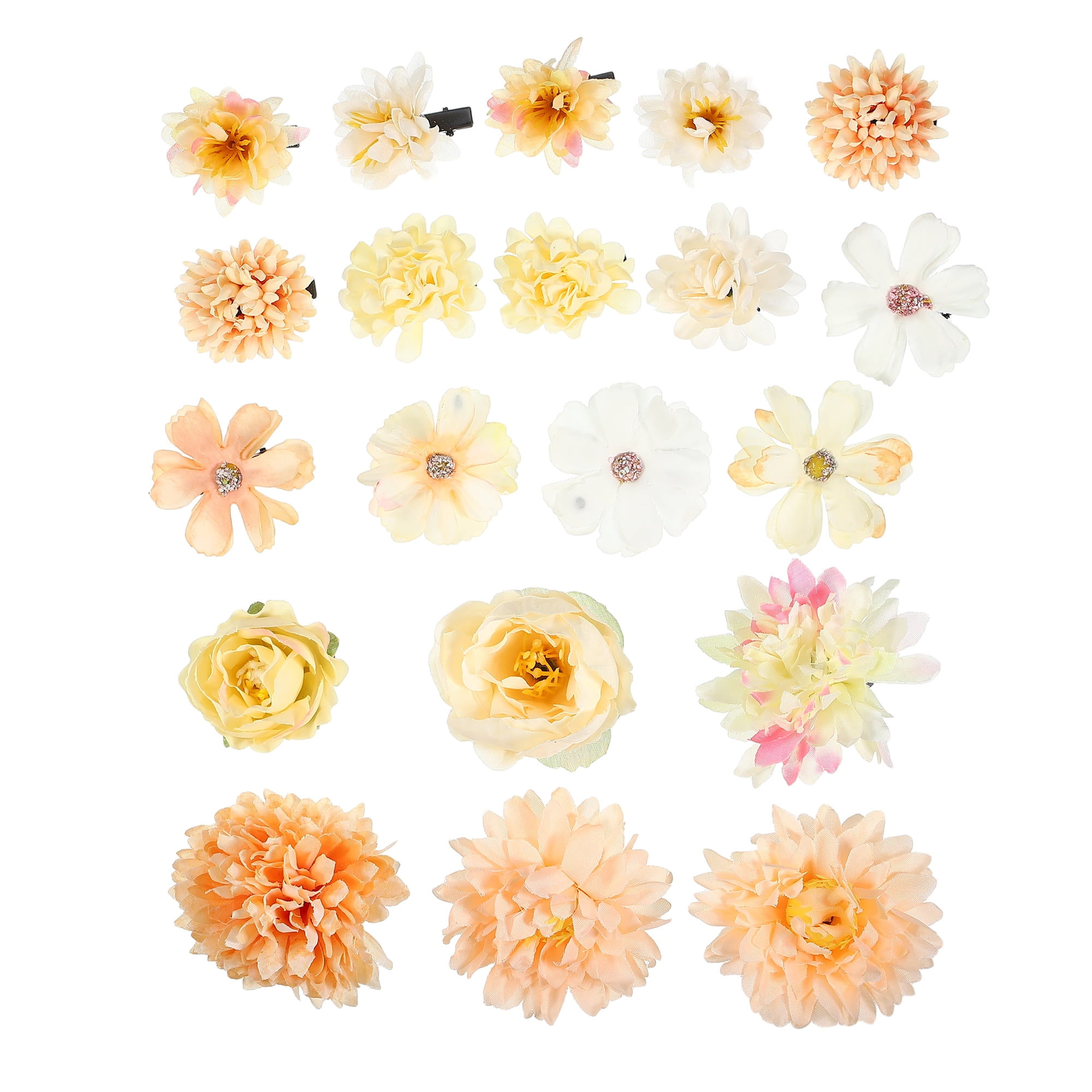 Unique Bargains 20Pcs Flower Hair Clips Flower Hair Barrettes Fake Flowers