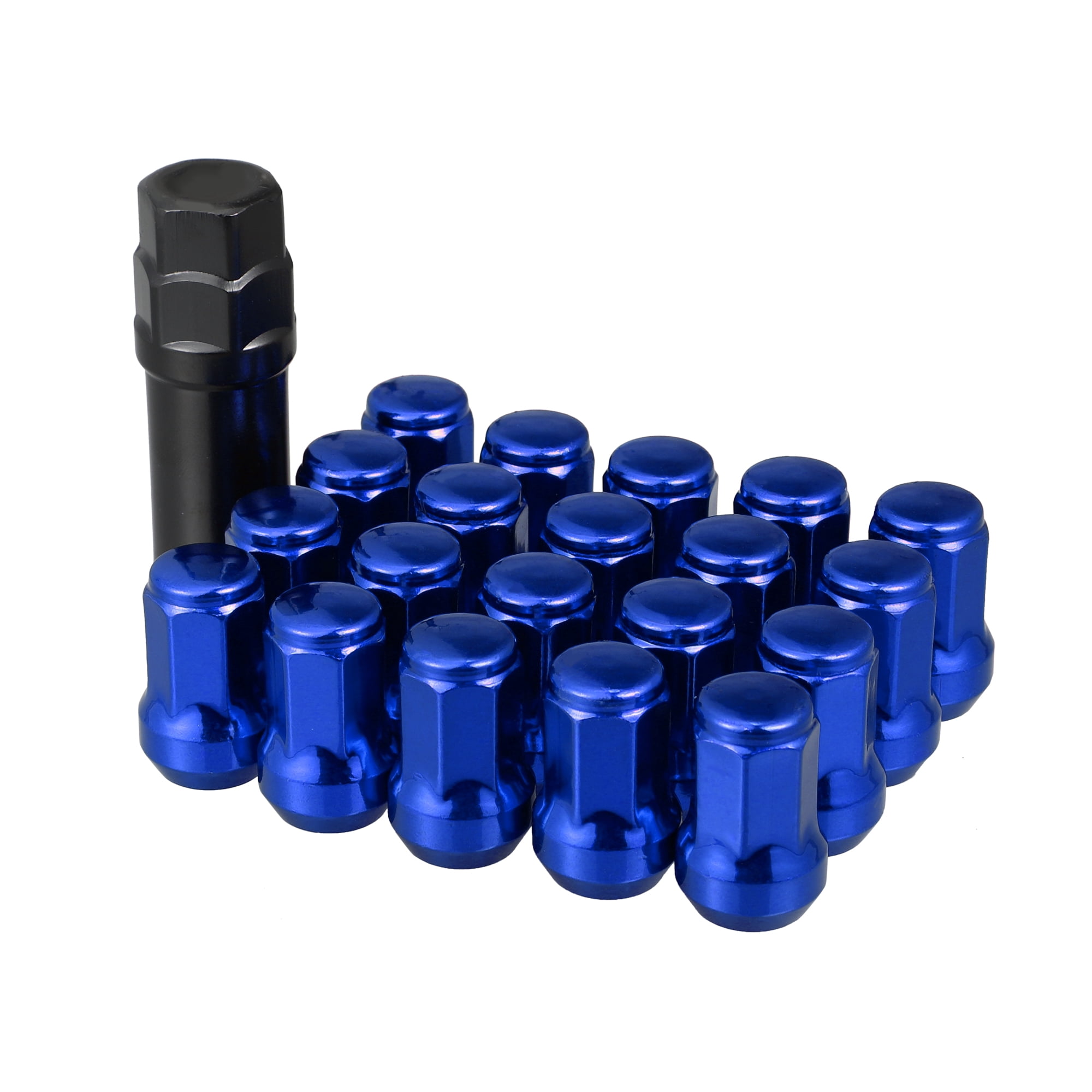 Unique Bargains 20Pcs M12 x 1.25 Car Lug Nuts with Socket Key Blue