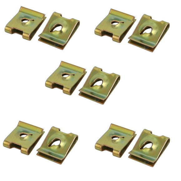 Unique Bargains 20Pcs M3/ST3.0 Thread Size 65Mn Steel Zinc Plated Extruded U Nut Brass Tone