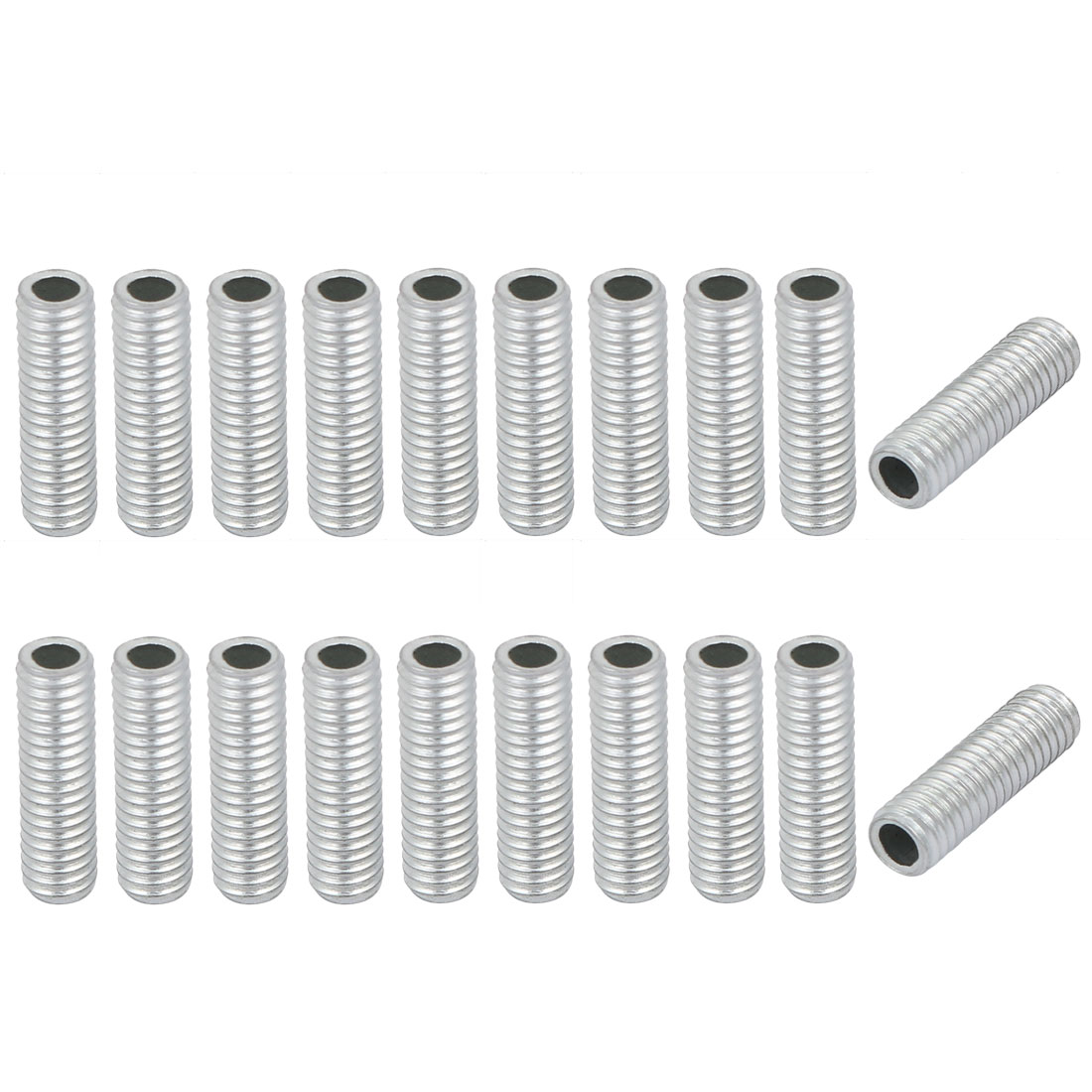 Threaded Pass Through Shell Unique Bargains 20Pcs M6 Full Threaded Lamp Nipple Pass-Through Pipe ...