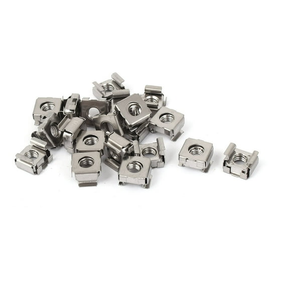 Unique Bargains 20Pcs M6 x 1mm Pitch 304 Stainless Steel Cage Nuts for Sever Rack Furniture