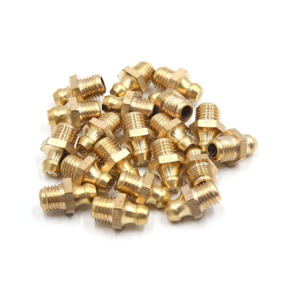 Unique Bargains 20Pcs M8 x 1 Thread Brass Straight Grease Zerk Nipple Fitting for Car Vehicle