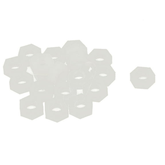 Unique Bargains 20Pcs Pack Of Metric M4 Insert Lock Nylon Full Hex Nuts Plastic White