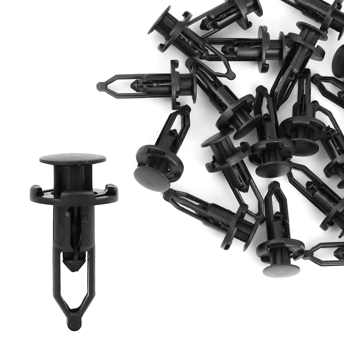 Unique Bargains 9mm Hole Dia Car Black Plastic Bumper Fasteners Carpet ...