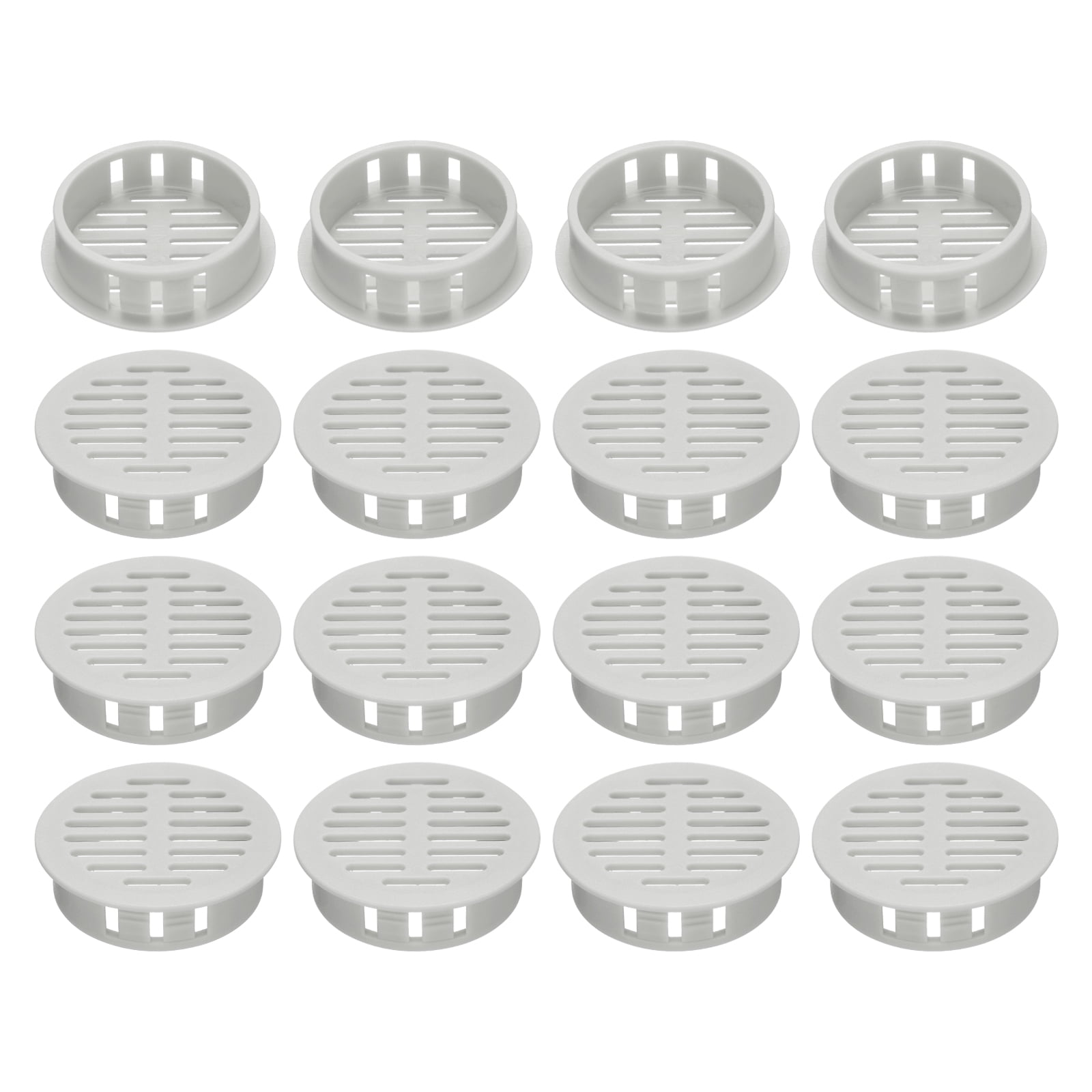 Unique Bargains 20Pcs Plastic Soffit Vent Cover for Home Office Kitchen Grey 1.4"