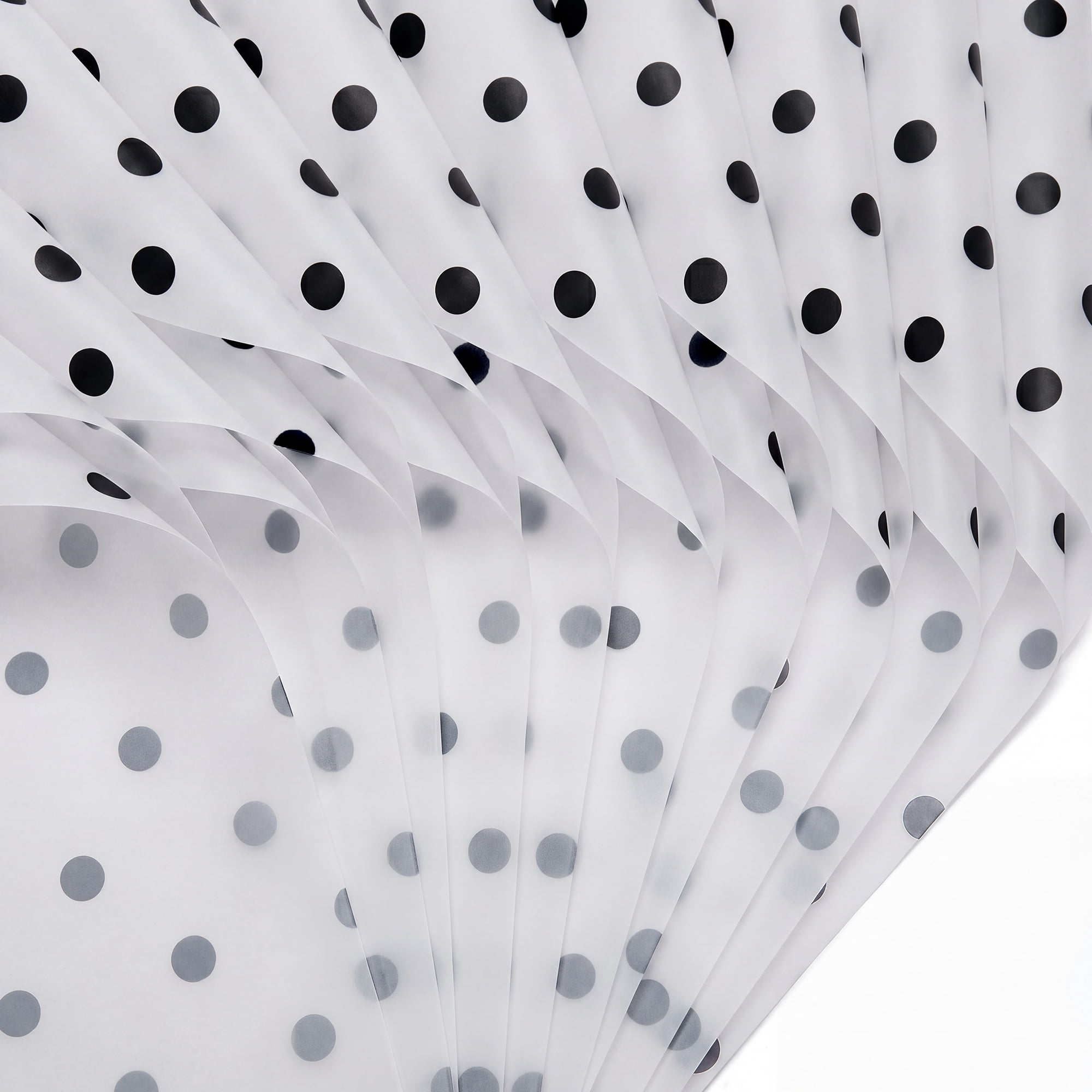 Unique Bargains 20Pcs Polka Dot Waterproof Gift Wrapping Paper Black White 22.4" x 22.4"