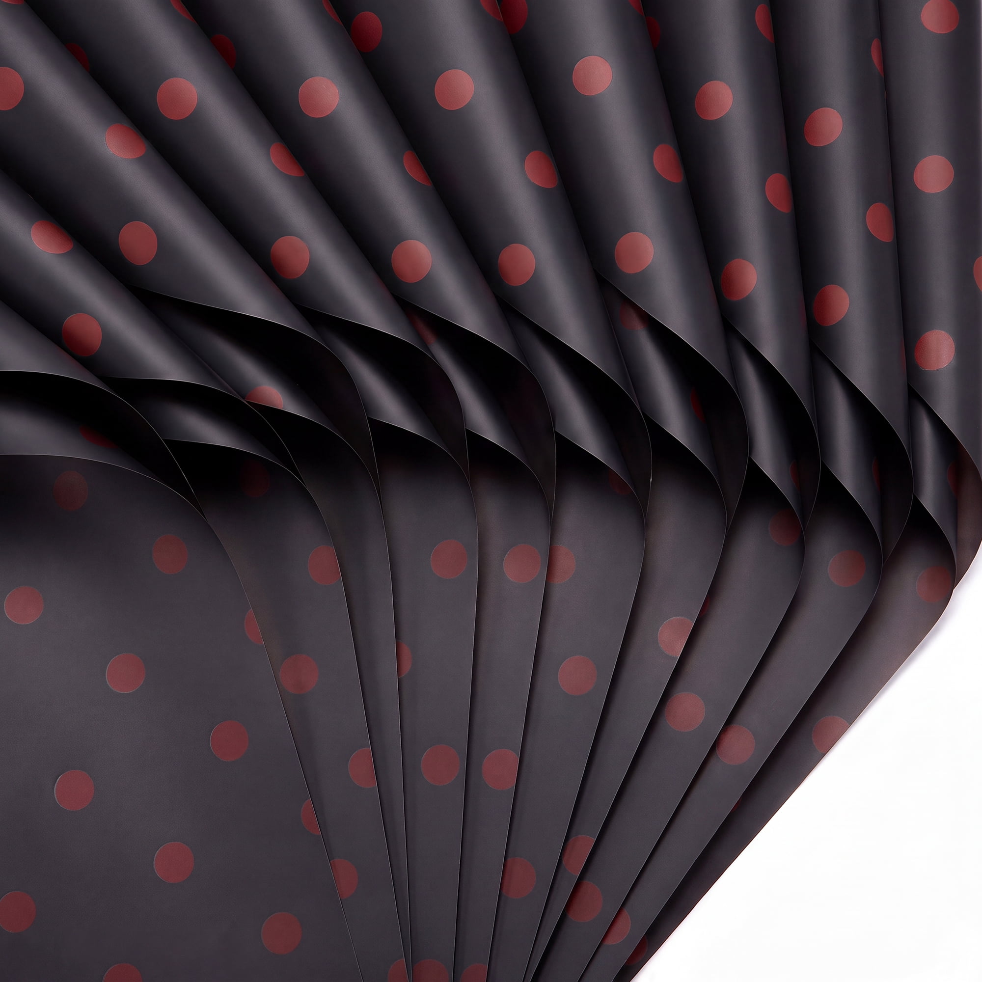 Unique Bargains 20Pcs Polka Dot Waterproof Gift Wrapping Paper Red Black 22.4" x 22.4"