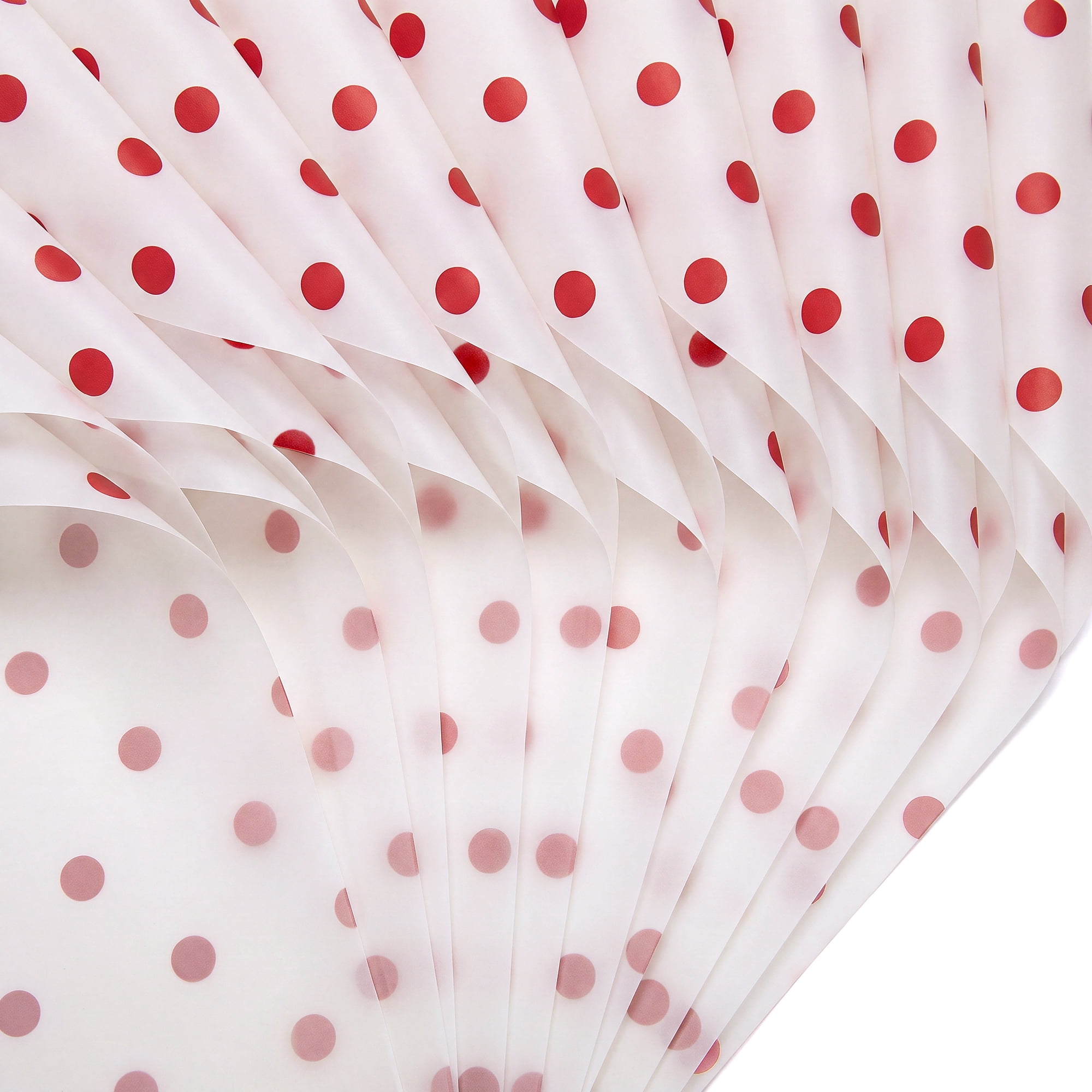Unique Bargains 20Pcs Polka Dot Waterproof Gift Wrapping Paper Red White 22.4" x 22.4"