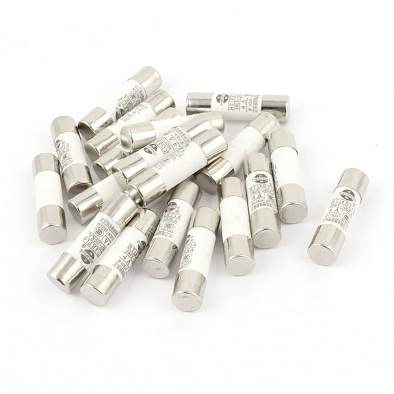 Unique Bargains 20Pcs RO15 RT18 RT14 Ceramic Cylindrical Tube Fuse 4A 380V 10x38mm