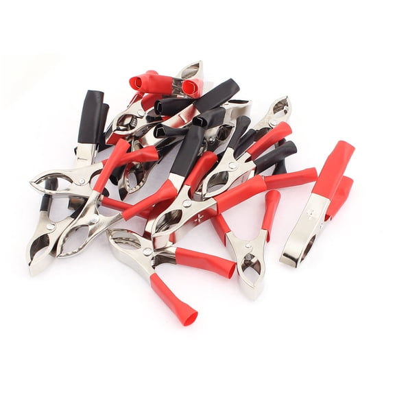 Unique Bargains 20Pcs Red Black Soft Plastic Boots Car Battery Test Clips Alligator Clamp