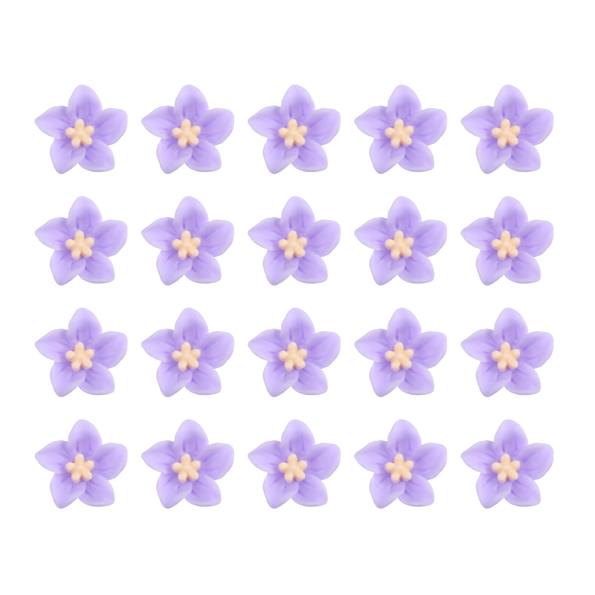 Unique Bargains 20Pcs Small Cute Flower Hair Clips Purple