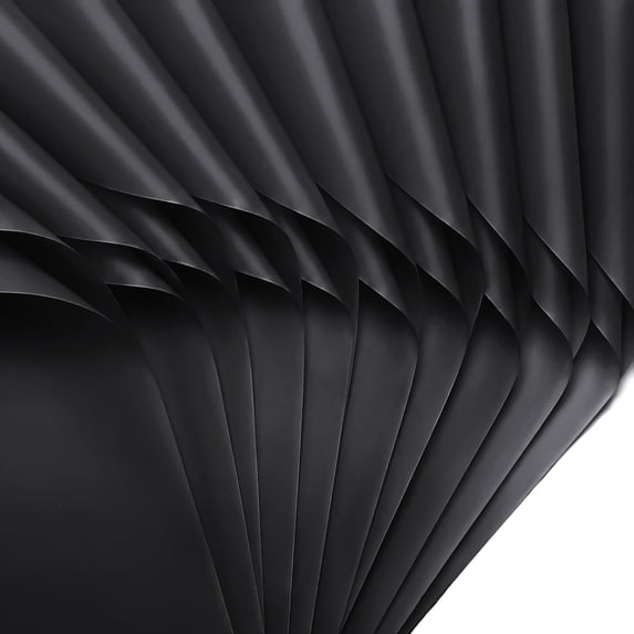 Unique Bargains 20Pcs Solid Color Waterproof Gift Wrap Paper Black 22" x 22"