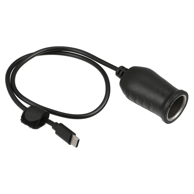 Unique Bargains 20V 0.54m Cigarette Lighter Adapter USB Type C Cigarette  Lighter Converter Cable for Car RV Black