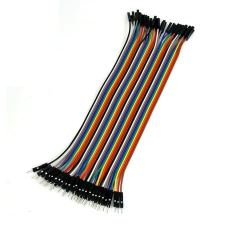 Unique Bargains 20cm/8" Male to Female 1 Pin Plug Jumper Cable Wire 40pcs