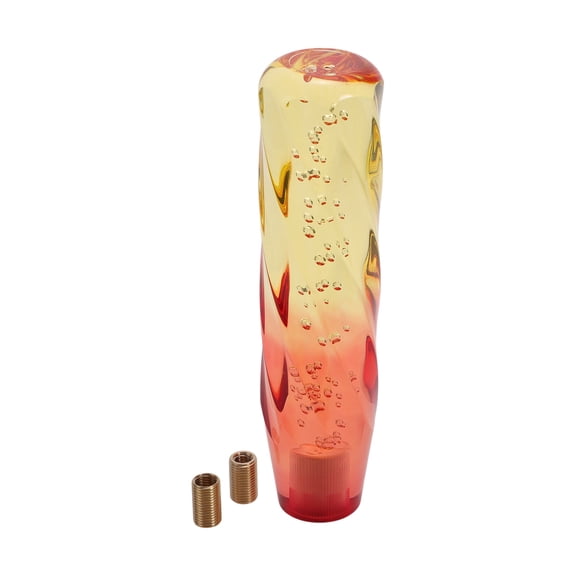 Unique Bargains 20cm Gear Shift Knob Acrylic Car for Automatic and Manual Vehicle with 2 Adapter Yellow Red 1 Set