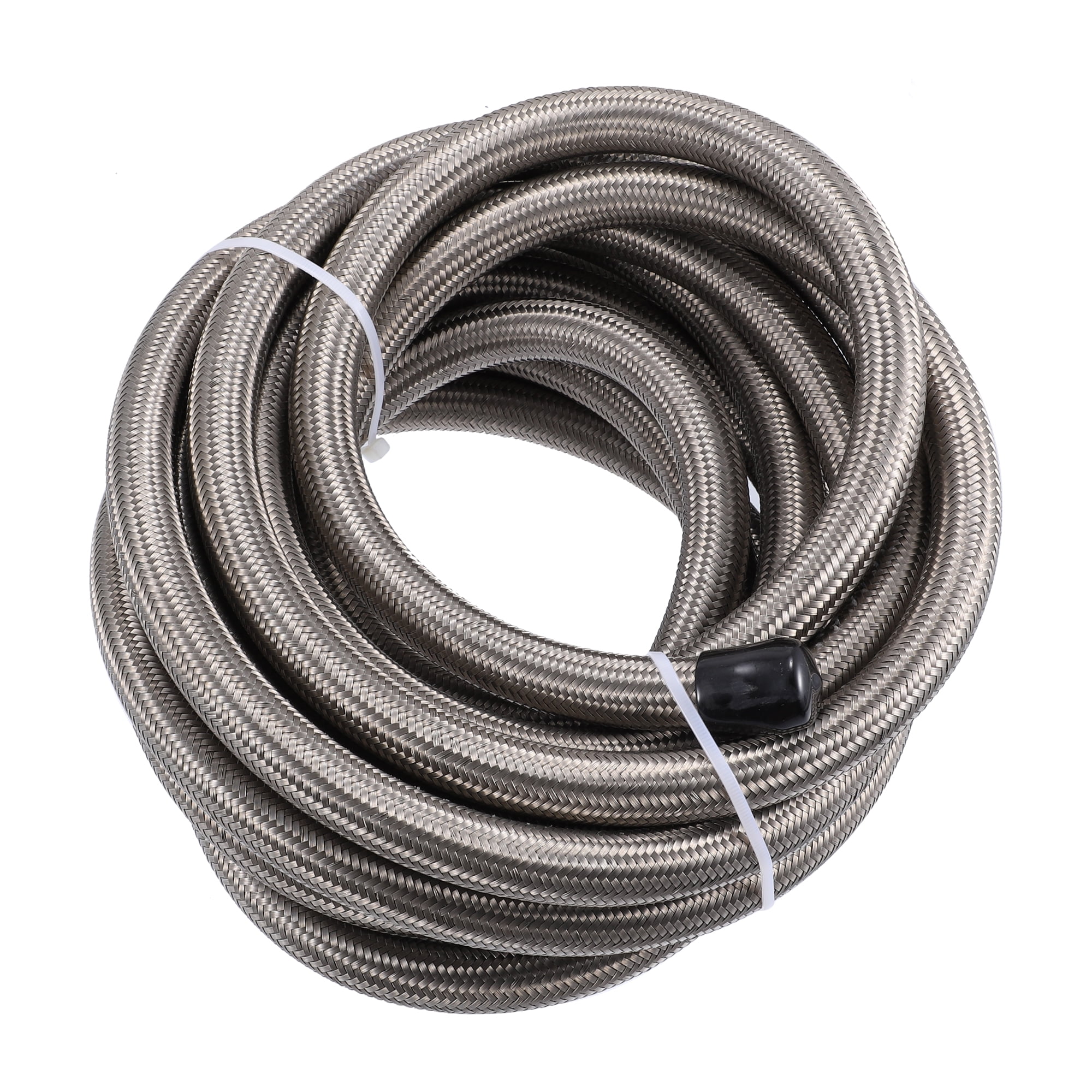 Unique Bargains 20ft 10AN Fuel Hose AN10 Universal Car Braided Stainless Steel CPE Oil Fuel Gas Line Hose Silver Tone