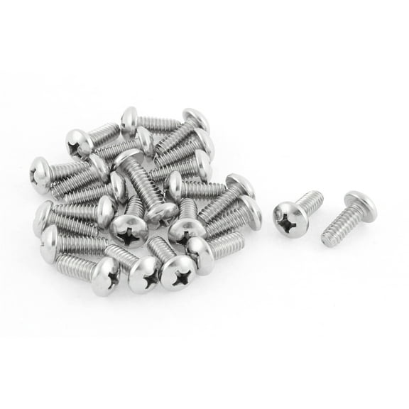 Unique Bargains 20mm Long 1/4"x20x5/8" Stainless Steel  Cross Head Screws 25 Pcs
