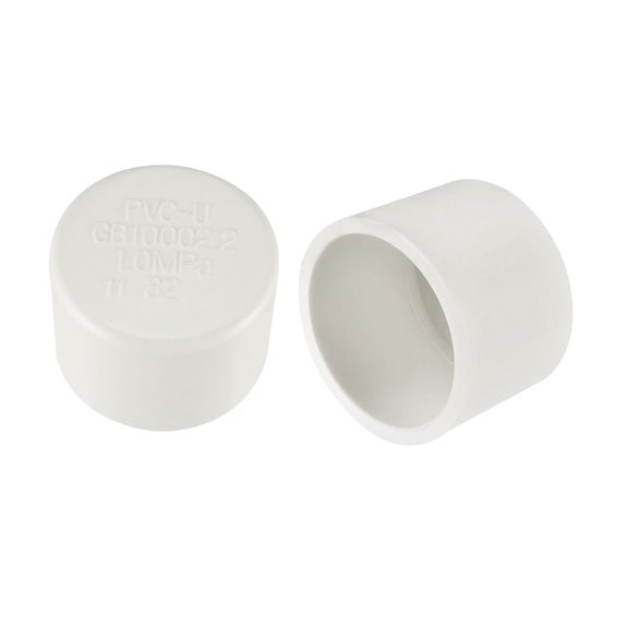 Unique Bargains 20mm Pipe Cap Fitting, Slip Socket External End Caps, 2Pcs White 32mm