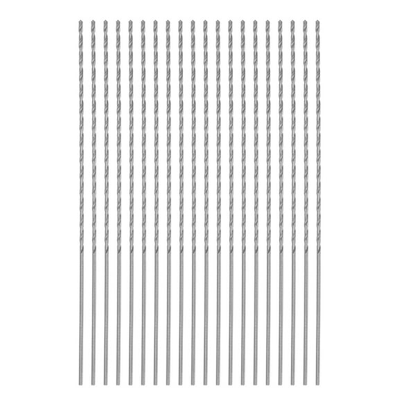 Unique Bargains 20pack Extra Long Drill Bits, 0.9mm HSS Drill Bit with High Speed Steel 80mm Length for Metal Wood Plastic