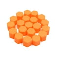 thumbnail image 1 of Unique Bargains 20pcs 17mm Rubber Car Wheel Tire Tyre Nut Screw Cover Caps Hub Protector Orange, 1 of 3