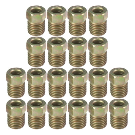 Unique Bargains 20pcs 3/8 Inch-24 Threads Car Brake Line Nut Fittings for 3/16" Steel Brake Line Tubing for Car