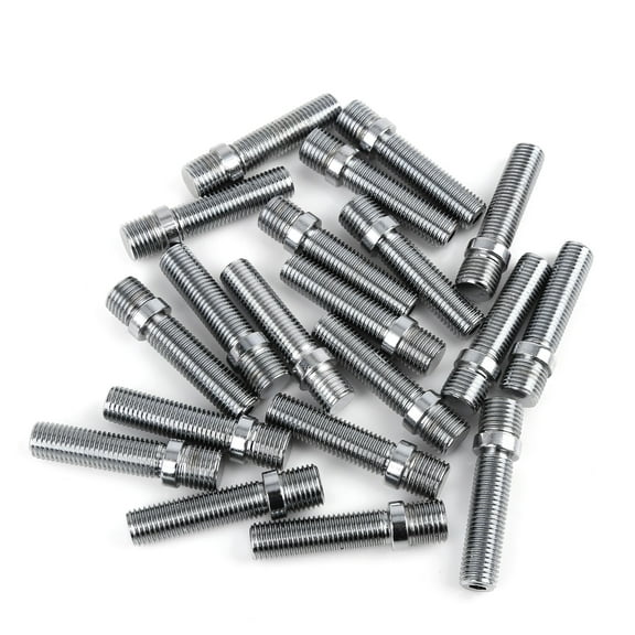 Unique Bargains 20pcs 58mm M14 x 1.5 to M12 x 1.5 Wheel Stud  Tall Lug Bolts for German Cars Silver Tone