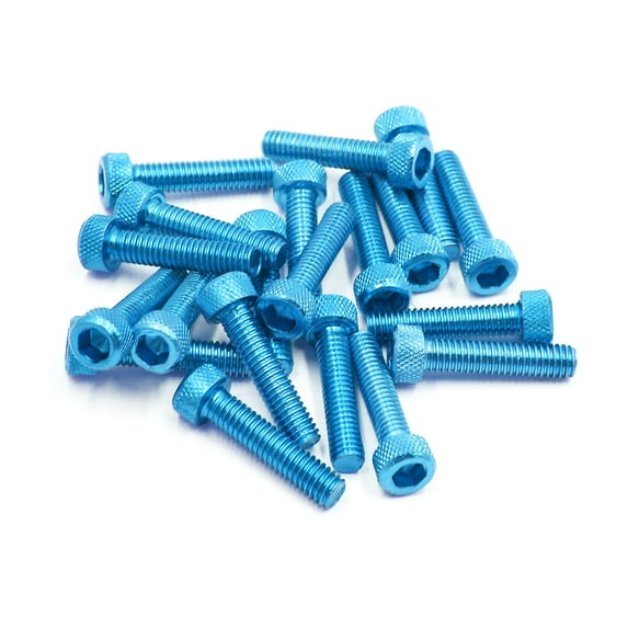 Unique Bargains 20pcs Blue M6 x 30mm Motorcycle Car Hexagon Socket Fastener Bolts Screws