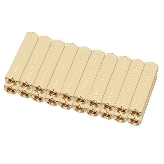 Unique Bargains 20pcs Brass Straight Female Thread Hex Standoff Spacer M3x5x20mm