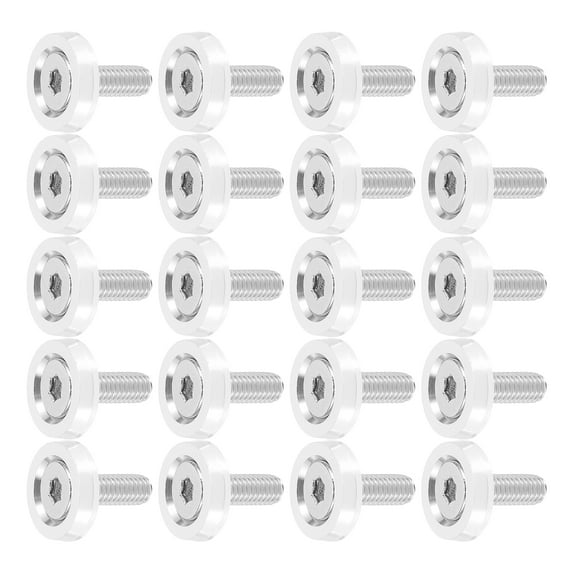 Unique Bargains 20pcs Car Motorcycle Silver Tone M6x20mm Fender Bumper Washer Bolt Engine Bay Fastener Screw