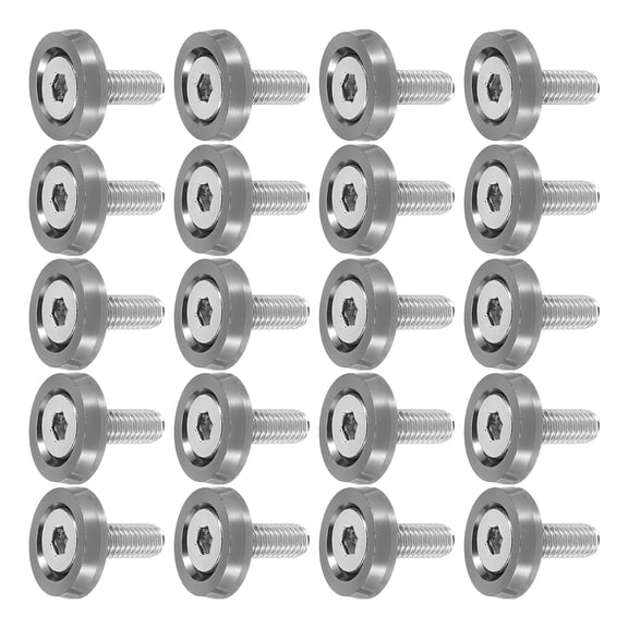 Unique Bargains 20pcs Car Motorcycle Titanium Tone M6x20mm Fender Bumper Washer Bolt Engine Bay Fastener Screw