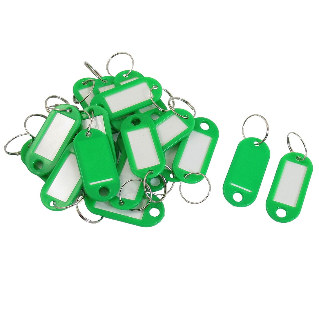 Unique Bargains 20pcs Key ID Tags Name Card Labels Keyring Keychain Green