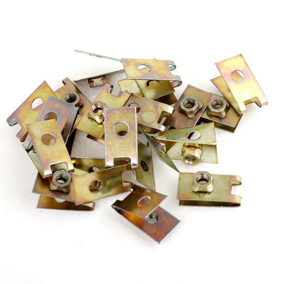 Unique Bargains 20pcs Metal Plate U-Type Clips Speed Nuts M6 for Car Panel Fender