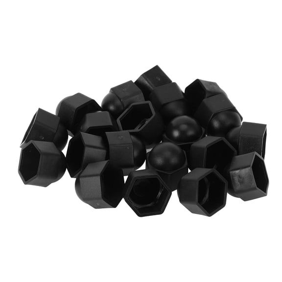 Unique Bargains 20pcs Plastic 19mm Outer Wheel Lug Nut Bolt Black