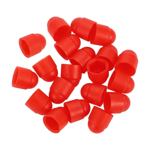 Unique Bargains 20pcs Plastic 8mm Exterior Wheel Lug Nut Bolt Red