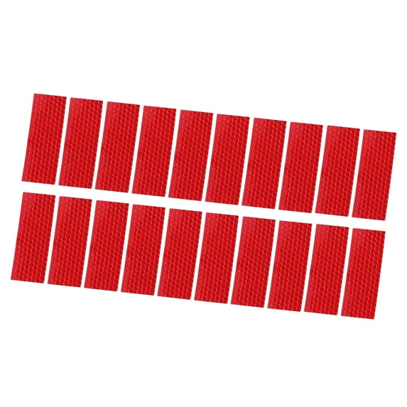 Unique Bargains 20 Pcs Reflective Stickers, 3.11"x1.18" Rectangle Shape Safety Tape Reflector Universal for Cars Trucks Trailers Waterproof PET Red