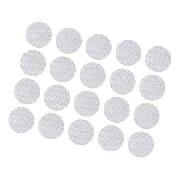 20 Pcs Reflective Stickers, 1.97" OD Round Shape Safety Tape Reflector Universal for Cars Trucks Trailers Waterproof PET White