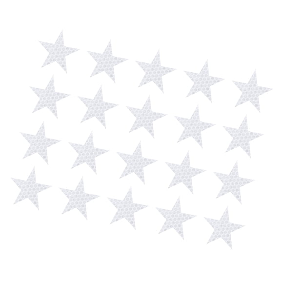 Unique Bargains 20pcs Reflective Stickers Star Shape Safety Tape Reflector Universal for Cars Waterproof PET White