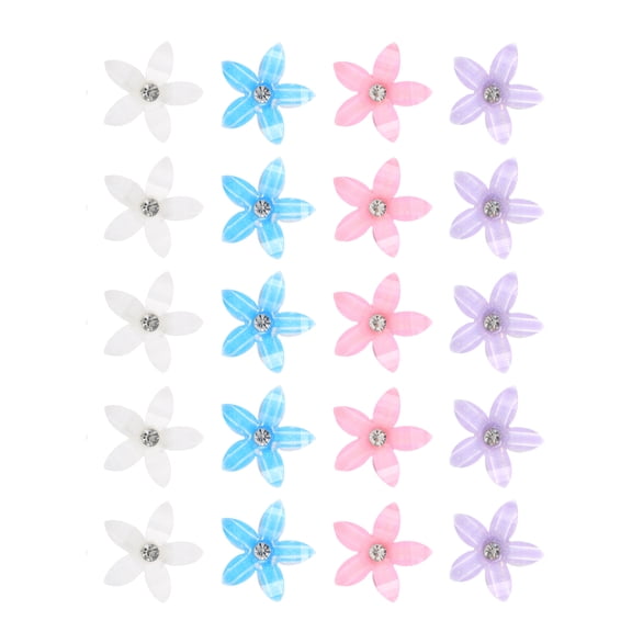 Unique Bargains 20pcs Small Flower Hair Clips Mini Flower Hair Clips for Girl Cute Flower Hairpin White Pink Blue Purple