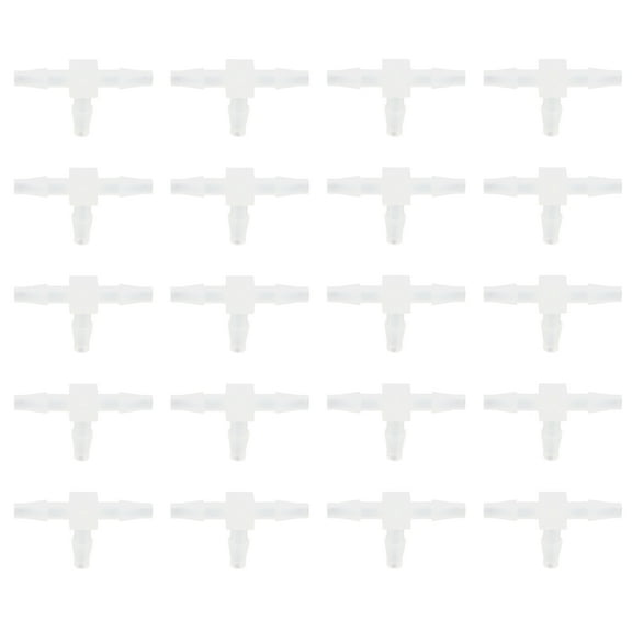 Unique Bargains 20pcs T Shaped Plastic Hose Barb Plastic T Right Angle Barbed Fitting for Car 3/16"