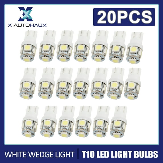 Unique Bargains 20 pcs T10 5050 W5W LED White Car Side Wedge Light Lamp Bulb Universal