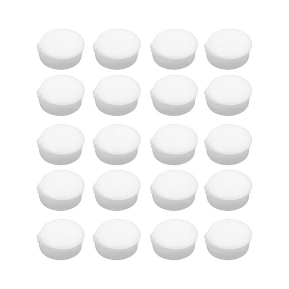 Unique Bargains 20pcs White Plastic 4mm Screws Head Covers Bolts Nuts Caps for Auto