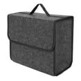 thumbnail image 1 of Unique Bargains 20x30x35cm Gray Felt Cloth Portable Felt Collapsible Car Storage Box, 1 of 6