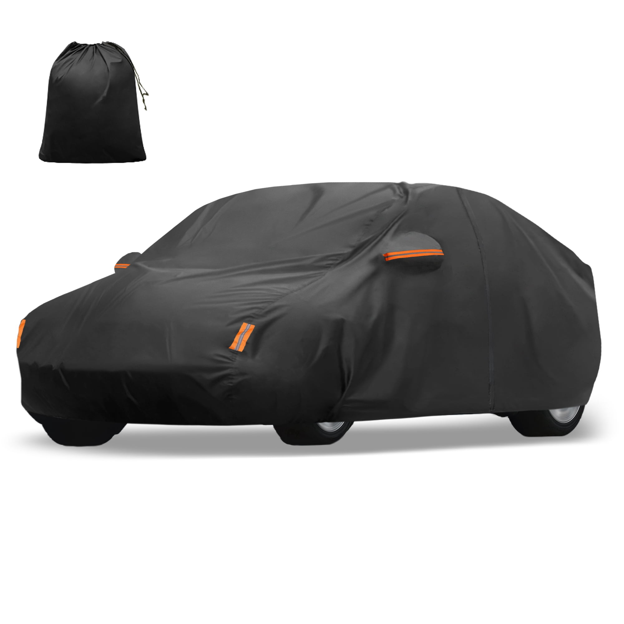 Unique Bargains Car Cover 210D-PU Oxford Outdoor Full Car Cover Waterproof Windproof Black for Tesla Model Y 2020-2023