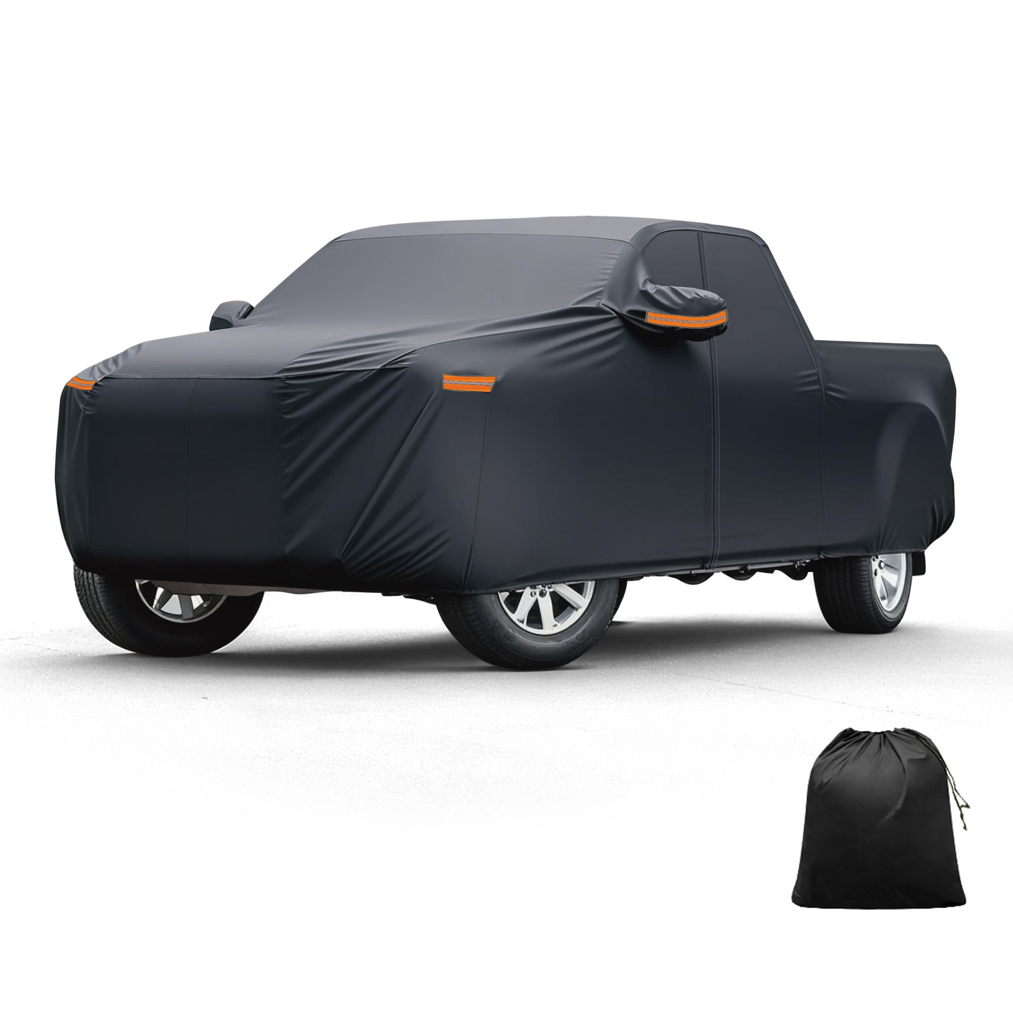 Unique Bargains Car Cover 210D-PU Oxford Outdoor Full Car Cover Waterproof Windproof Black for Toyota Tundra