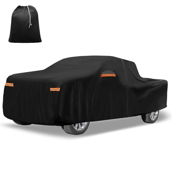 Unique Bargains Oxford Full Car Cover Black for Chevrolet Silverado Crew 236"x80"x67"