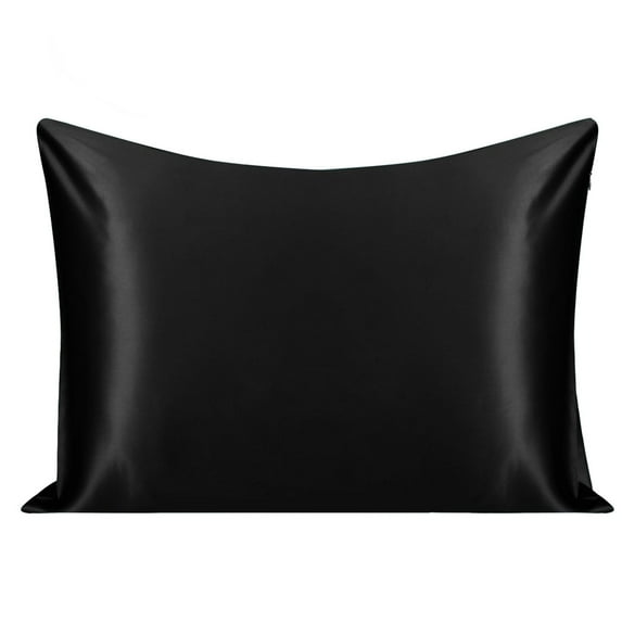 Unique Bargains 22 Momme 100% Silk Pillowcase Black Standard