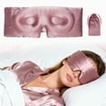 thumbnail image 1 of Unique Bargains 22 Momme Pure Silk Sleep Mask with Travel Pouch 3D Contour Adjustable Blindfold for Side Sleepers Eyelash Protecting for Natural Lashes & Extensions Bean Pink, 1 of 7